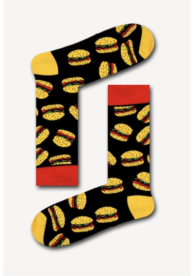 Bidigago Hamburger Desenli Unisex Çorap Renkli