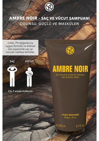 Yves Rocher Saç Ve Vücut Şampuanı-ambre Noir- Erkek-200ml Diğer