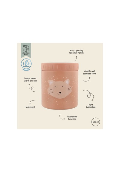 Trixie 55-222 Termos Yemek Kabı 500ml - Mrs. Cat Çok Renkli