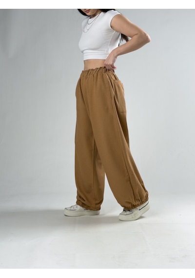 Cocopelli Kahverengi Kadın Oversize Pantolon Coc3175