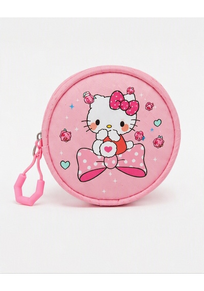 Hello Kitty Baskılı Özel Tasarım Ortopedik Su Geçirmez Cüzdanlı Okul Çantası Termal Beslenme Ve Kalemlik Seti Pembe
