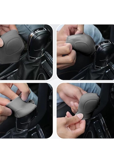 Otomatik Vites Topuzu Kılıfı Universal Silikon Masajlı Geçmeli Üniversal Gri BR6219621 S-416
