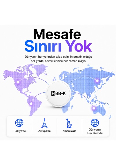 Hapro Tag Apple Uyumlu iOS & Android Airtag Akıllı Gps Siyah Tekli Paket