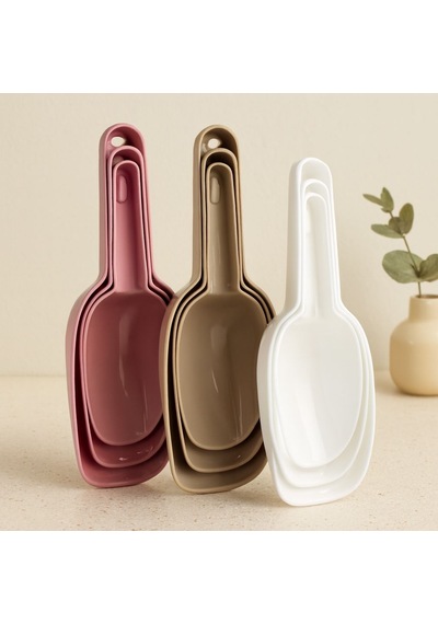 3 Boy Erzak Kürek Seti Plastik Çok Renkli