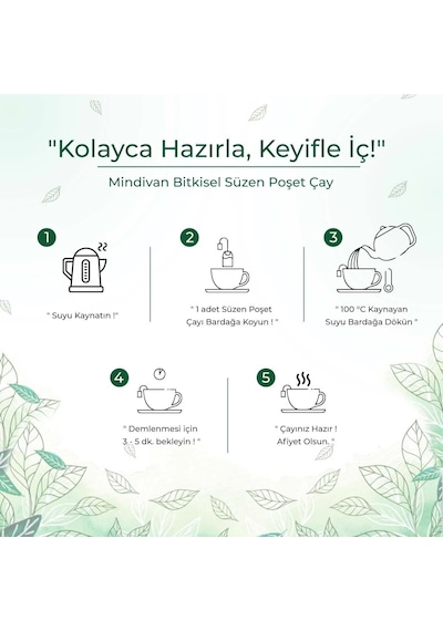 Mindivan Sarı Kantaron Çayı - 20'li Süzen Poşet Bitki Çayı