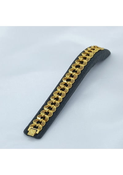 Yeni Sezon Vip Özel Seri Paslanmaz Çelik Üç Sıra Kumlu Samanyolu Altın Kaplama Kadın Bileklik Gold