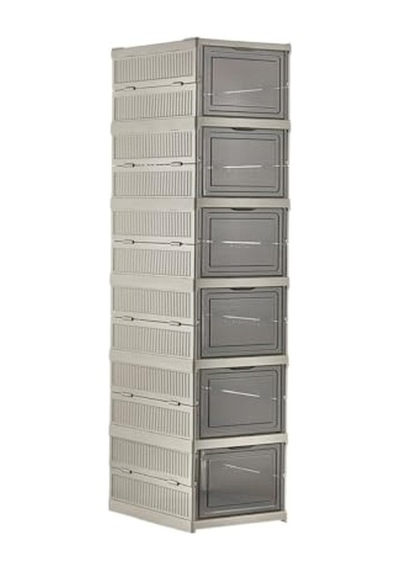 Katlanabilir Ayakkabılık, Taşınabilir Organizer, 6 Katlı Açık Ceviz