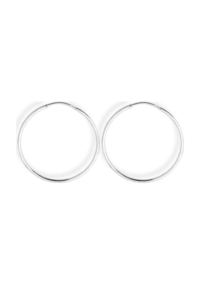 Oya Silver İnce Gümüş Halka Küpe 1.5mm-4x4cm