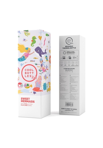 Cool Bottles The Kids Bottle Sweet Mermaıds Pipetli Termos Suluk 350 Ml Çok Renkli