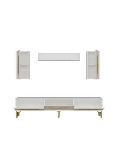 Tvr1804btg - Rany Tvr180 Ünitesi Takım Beyaz-traverten-gold 180cm Çok Renkli