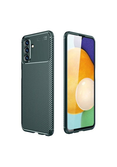 Samsung Galaxy A37 5g Uyumlu Kılıf Karbon Tasarım Kamera Korumalı Silikon Telefon Kılıfı Kapak Koyu Yeşil