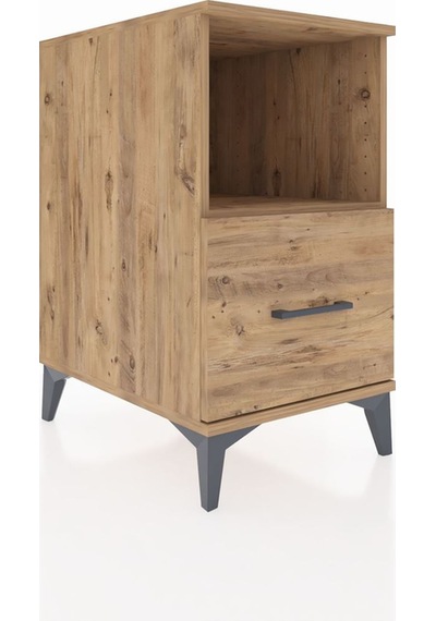 Kronos Komodin Tek Raflı Tek Çekmeceli 44x59x80 Çam-çam Çam