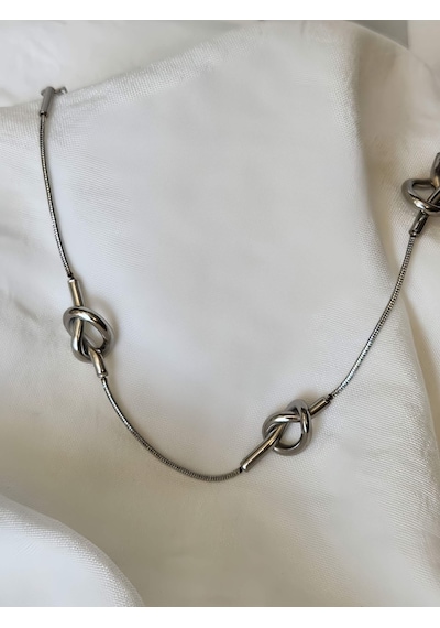 Düğüm Model Silver Renk Bileklik Gold