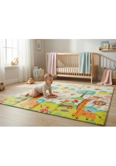 Katlanabilir Oyun Matı Arabalar ve Hayvanlar 150x200x1 CM