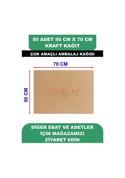 50 Adet 50cm X 70cm 100 Gr. Kraft Ambalaj Kağıdı, Çeyiz Ev Eşyası Hediye Ürün Paketleme, Çocuk Etkinlikleri