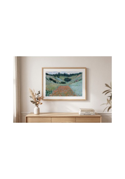 Monet Giverny Yakınlarında Gelincik Tarlası Çerçevesiz Poster 30x42 Cm A3 Tablo Empresyonist