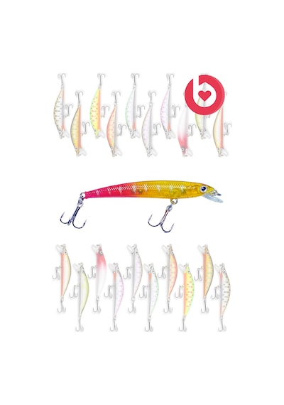 Bizimevde 7,5 Cm 4,5 Gr Rapala Balık Yemi Kurşun Arkası Olta Yem Seti Karbon Çelik İğne 5 Renk