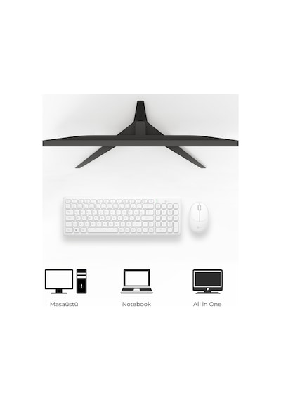 Lecoo KW204 Kablosuz Türkçe Q Klavye & Mouse Set