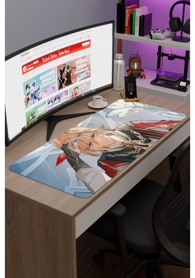 Kaveh Genshin Impact Anime Oyuncu V4 - 90x40 Xxl Gaming Mouse Pad Fare Altlığı