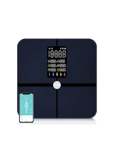 Fitsmart Plus Bluetooth Çok Fonksiyonlu Yağ Ölçer Akıllı Tartı Siyah