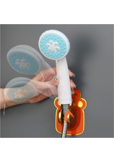 Hayvan Figürlü Yapışkanlı Duş Başlığı Tutucu Hareketli Banyo Duş Askısı 11 cm
