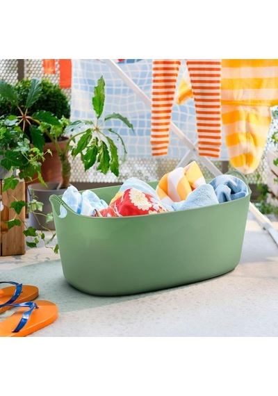 Çamaşır Sepeti, Yeşil, 35 Lt Çok Renkli