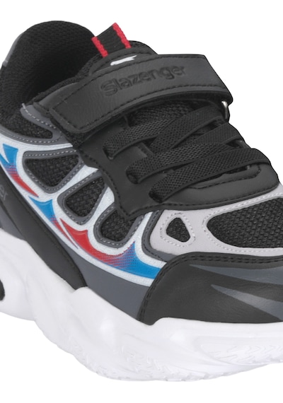 Slazenger Kufa I Unisex Çocuk Cırt Cırtlı Siyah / Gri Günlük Spor Ayakkabısı Gri - Siyah