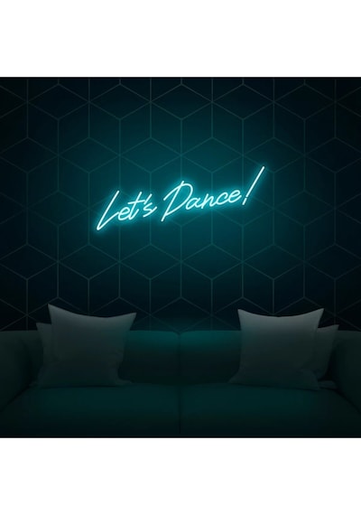 Let's Dance Yazılı Neon Tabela Turkuaz