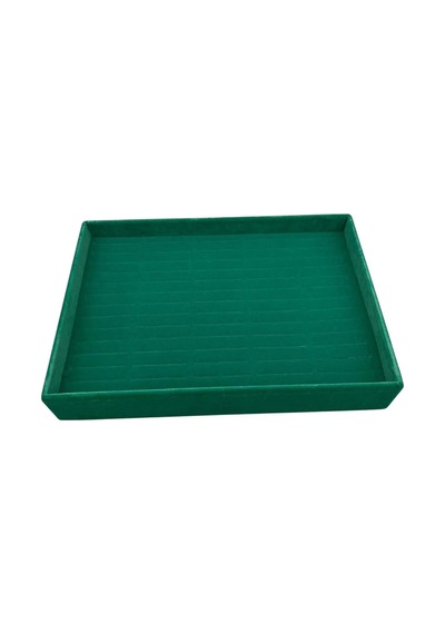 Yerli Üretim Süet Kumaş Yeşil Renk 34/24 Cm Batırmalı Çekmeçe Içi Bileklik Kelepçe Tablası Çok Renkli