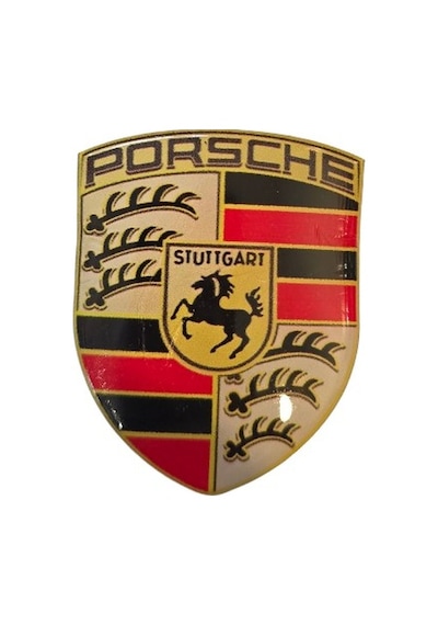 Porsche Damla Sticker 5x6 Cm Epoksi Kubbe Logo