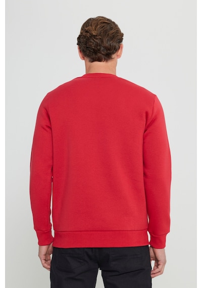 AC&Co / Altınyıldız Classics Erkek Kırmızı Standart Fit Normal Kesim İçi Polarlı Bisiklet Yaka Sweatshirt Kırmızı