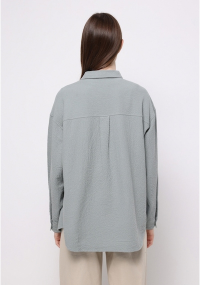 Colin's Colins Relax Fit Shirt Neck Düz Kadın Yeşil Uzun Kol Gömlek Cl1077307 Q1.v1 Sag Sage