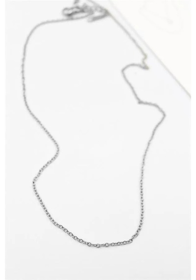 Jenerik Çelik Zincir Kolye - 45 Cm - Gümüş