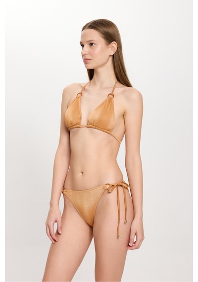 Toosalty Kadın Ten Rengi Simli Küçük Üçgen Bikini Takımı 25sw030st Bej