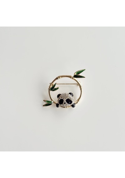 Mineli Çember Panda Broş Çok Renkli