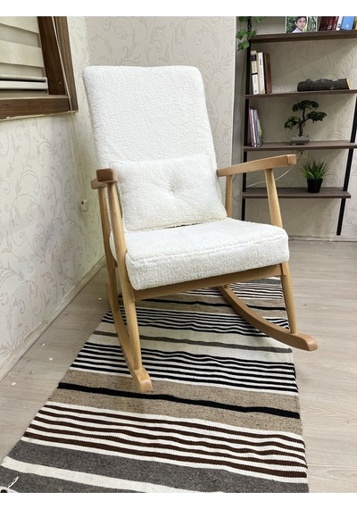 Asedia Trend Naturel Teddy Krem Sallanan Sandalye
