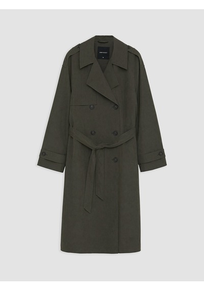 Lcw Modest Haki Kuşaklı Kadın Gabardin Trençkot