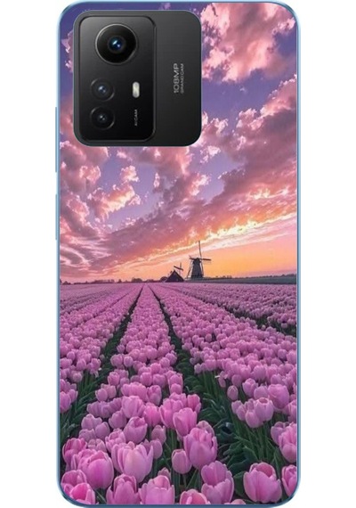 Redmi Note 12s Uyumlu Lale Bahçesi Baskılı Silikon Kılıf Renkli