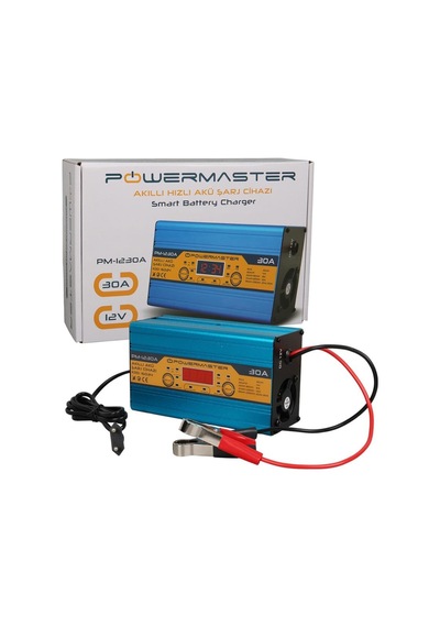 Pm-1230a 12v Şarj Redresörü Akıllı Akü Şarj Cihazı Dijital Göstergeli Otomatik 30 A