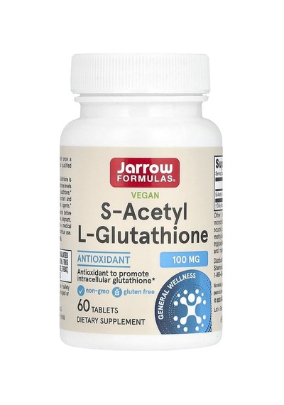 Jarrow Formulas, Vegan S-acetyl L-glutathione, 100 Mg, 60 Tablets