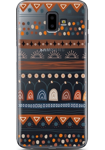 Samsung Uyumlu J6 Plus Motif Tasarımlı Süper Şeffaf Telefon Kılıfı Çok Renkli