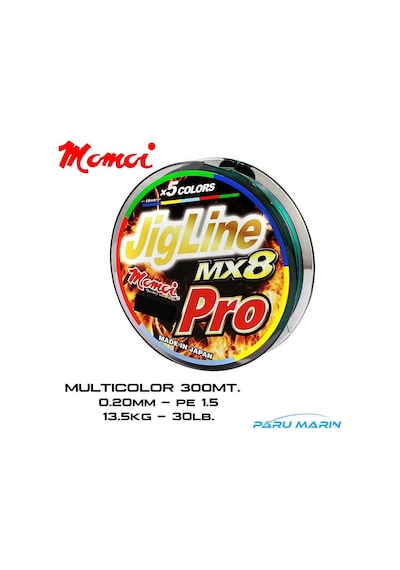Momoi Jigline Mx8 Pro 0.20mm 300mt. Multicolor İp Misina
