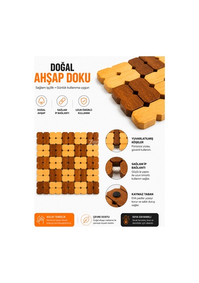 Ahşap Nihale Isıya Dayanıklı Tencere Tava Demlik Altlığı Ahşap Tencere Altlığı