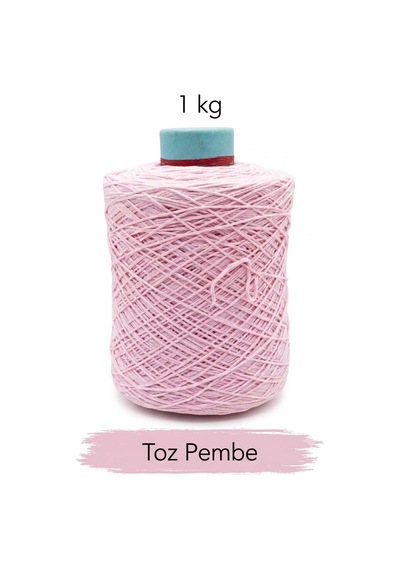 Premium İnce Cotton Zincir Makrome İpi Toz Pembe 1 Kg - 2 Mm Çanta Runner İpi