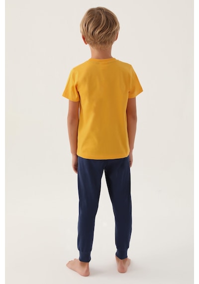 U.S. Polo Assn. Lisanslı Hat Hardal Erkek Çocuk Pijama Takımı 5274-43053 Hardal