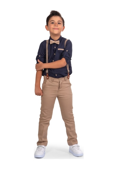 Mnk Baby & Kids Oxford Gömlek Uzun Pantolon Erkek Çocuk Takımı Lacivert