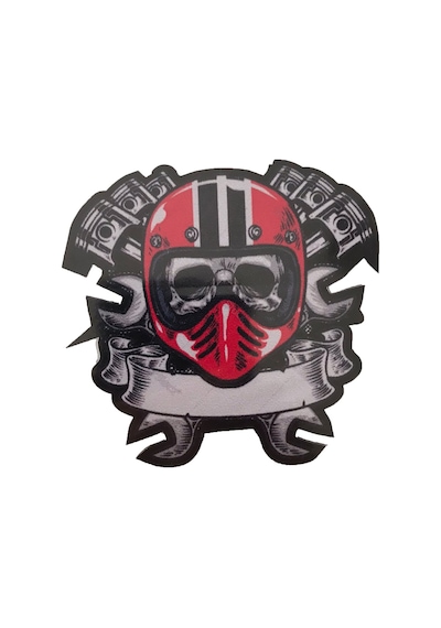 Motosiklet Sticker Kuru Kafa Piston 8cm 8cm A