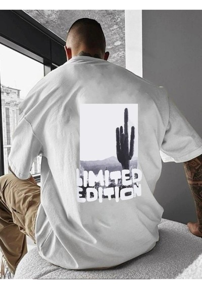 Lımıted Edıtıon Baskılı Oversize Tişört BEYAZ