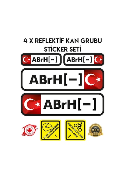 TR AB rH - Reflektif Kan Grubu Seti Sticker Çınar Extreme