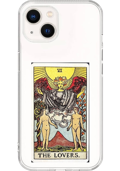 Apple Uyumlu iPhone 13 Mini Şeffaf Kılıf The Lovers Tasarımlı